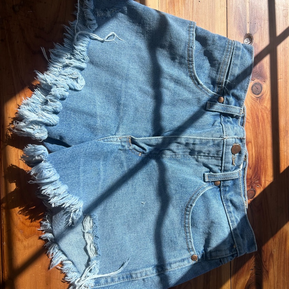 Wrangler Distressed Blue Jean Shorts